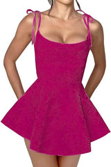 Chic Short A-line Spaghetti Straps Sleeveless Ruffle Mini Homecoming Dress