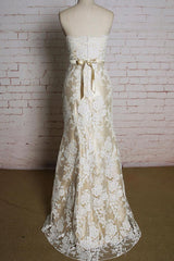 Strapless Appliques Tulle Long Mermaid Wedding Dress