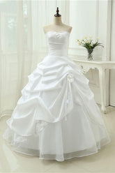 Gorgeous Long Sweetheart Beaded Ball Gowns Lace-Up Wedding Dresses