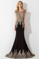 Long Mermaid Appliques Sleeveless Bridesmaid Dresses