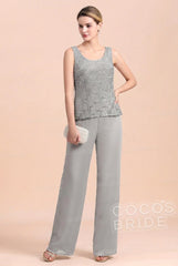 Long Sequined Chiffon Pantsuits for the Mother of the Bride with Jacket