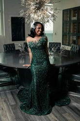 Strapless Sleeveless Mermaid Prom Dress with Beaded