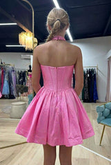 Sweetheart A-Line Short Satin Homecoming Dress
