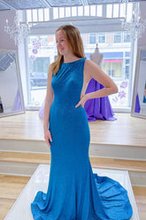 Long Sequins Mermaid Floor Length Prom Dress