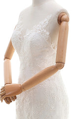Gorgeous Long Sweetheart Appliques Lace Tulle Mermaid Wedding Dress