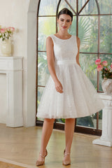 Elegant Short A-line Sleeveless Chiffon Knee length Formal Prom Dress