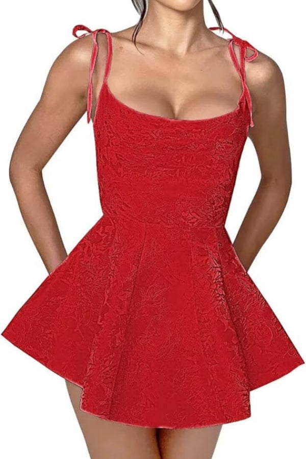 Chic Short A-line Spaghetti Straps Sleeveless Ruffle Mini Homecoming Dress