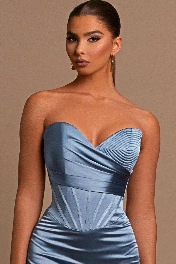 Elegant Long Mermaid Sweetheart Satin Formal Prom Dresses
