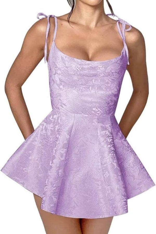 Chic Short A-line Spaghetti Straps Sleeveless Ruffle Mini Homecoming Dress