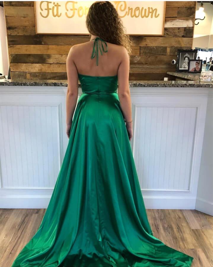 Beautiful Spaghetti Straps Stretch Satin A-line Prom Dress