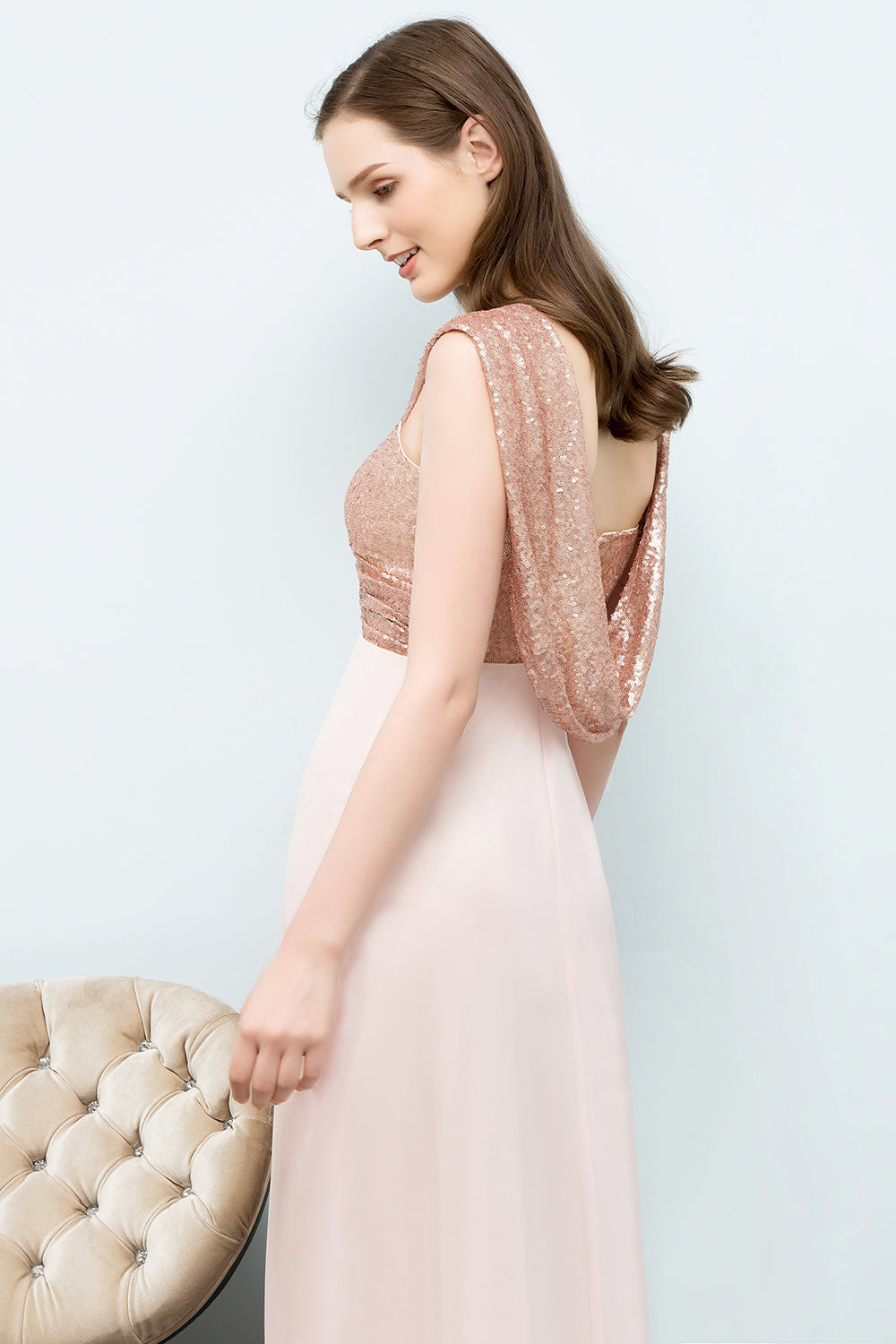 Chic Long Sweetheart Chiffon A-line Evening Dress