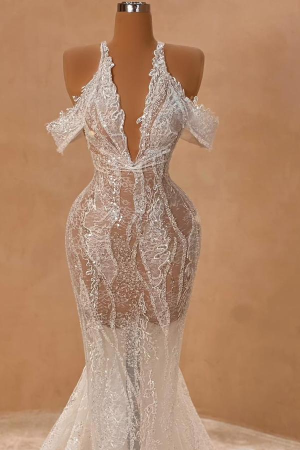 Long Off The Shoulder Tulle Appliques Lace Mermaid Prom Dress