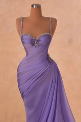 Long Spaghetti Straps Mermaid Prom Dress with Beads