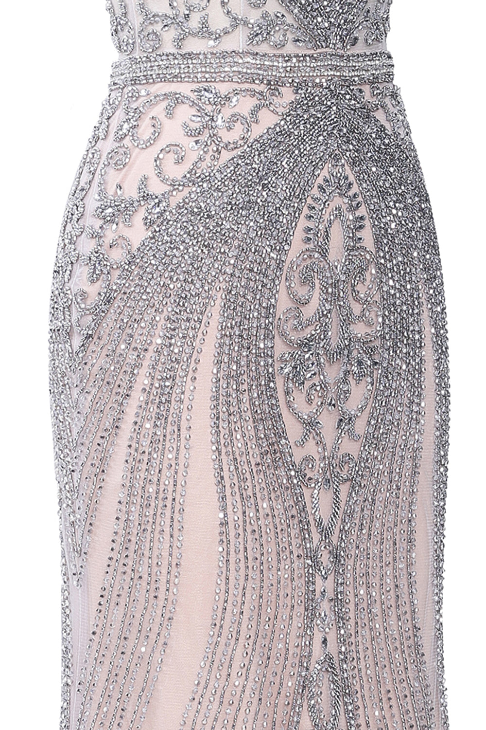 Long Mermaid Jewel Satin Beads Formal Evening Dresses