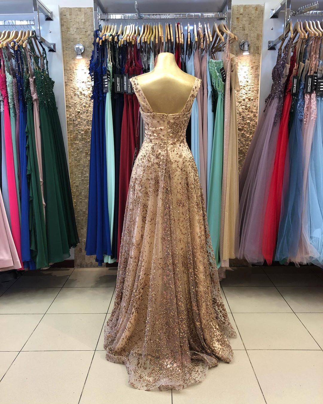 Long A-line Sweetheart Spaghetti Straps Backless Prom Dress