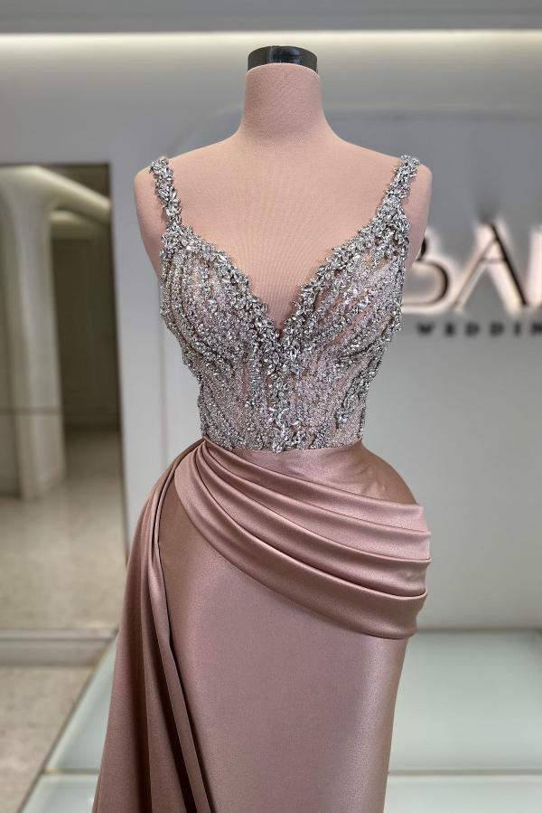 Elegant Long Mermaid Sweetheart Sleeveless Satin Prom Dresses