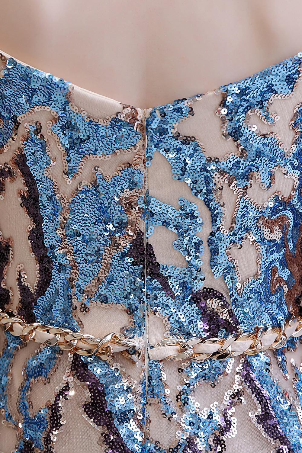 Elegant Multi-Color Long A-line Off the Shoulder Sequins Prom Dresses