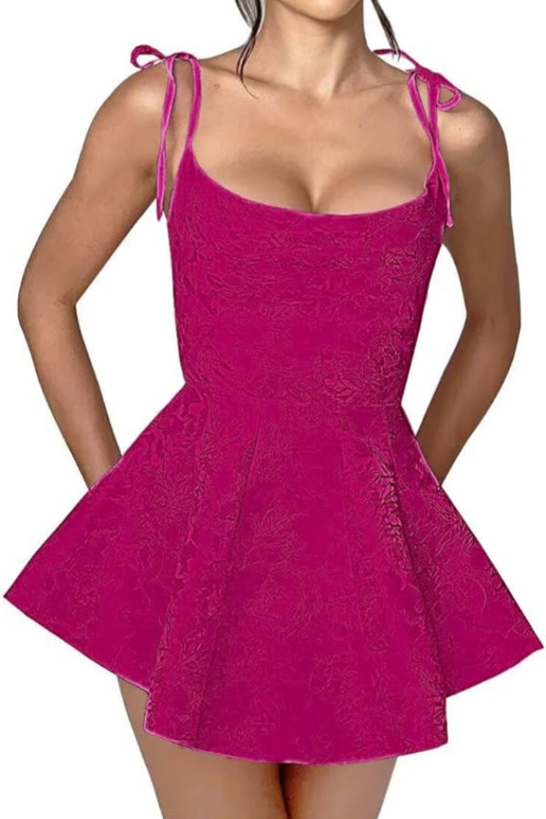Chic Short A-line Spaghetti Straps Sleeveless Ruffle Mini Homecoming Dress