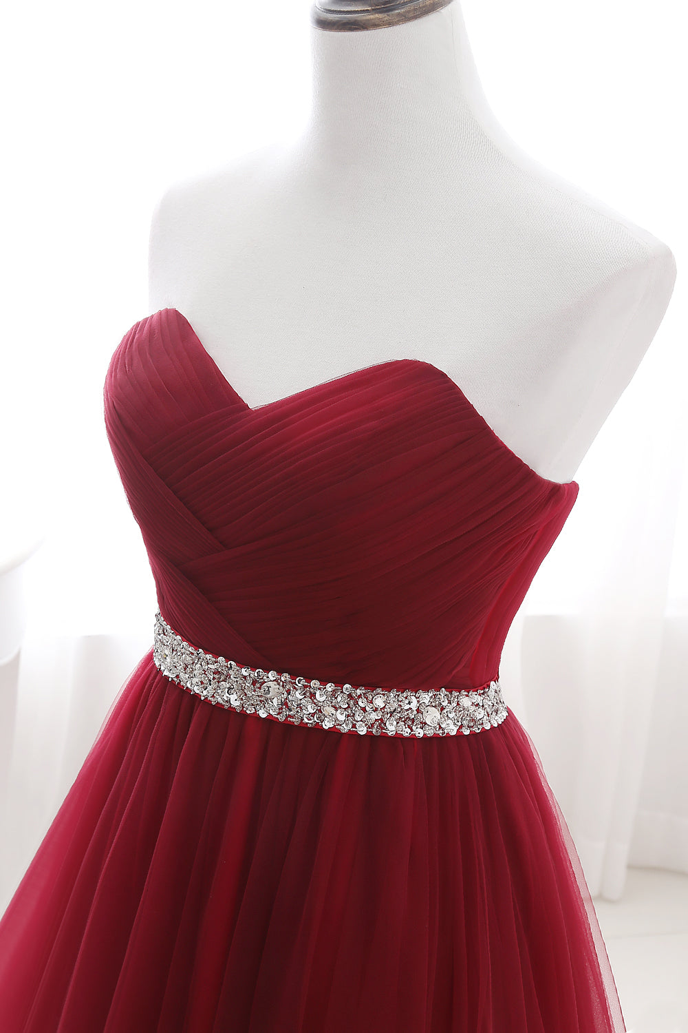 Long Strapless Organza A-line Evening Prom Dress