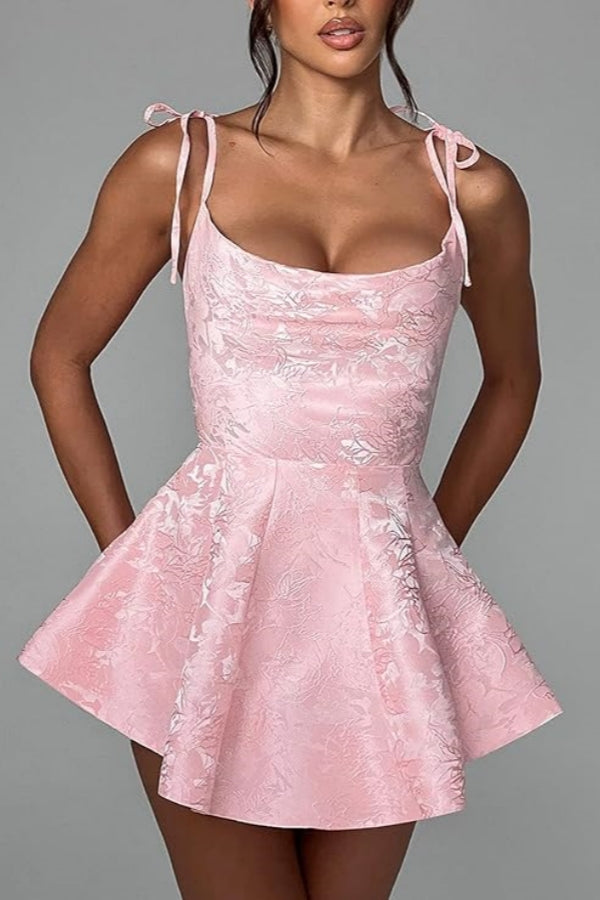 Chic Short A-line Spaghetti Straps Sleeveless Ruffle Mini Homecoming Dress