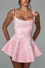 Chic Short A-line Spaghetti Straps Sleeveless Ruffle Mini Homecoming Dress