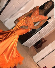 Long Mermaid V-neck Tulle Satin Prom Dress with Sleeves