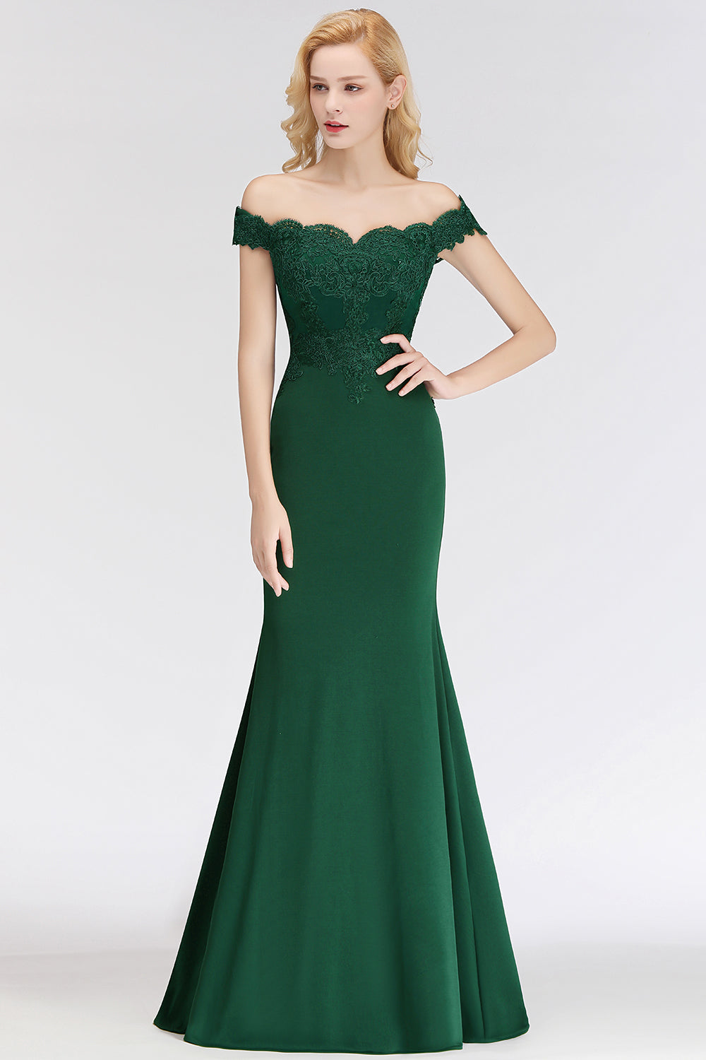 Mermaid Off the Shoulder Long Appliques Bridesmaid Dress