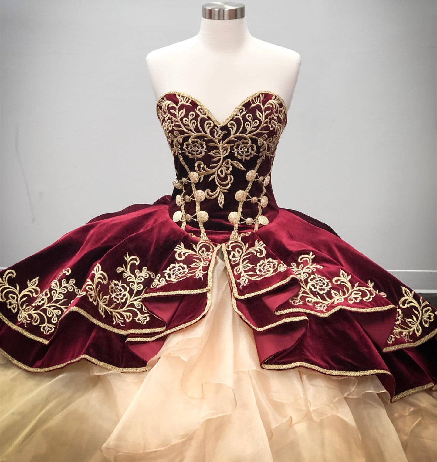 Best Long Sweetheart Organza Velvet Ball Gown Quinceanera Dress