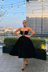 Short A-line Satin Formal Prom Dresses with Pockets