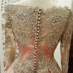 Long Mermaid Satin Appliques Lace Formal Evening Dresses with Sleeves