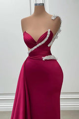 Elegant Long Mermaid Sweetheart Satin Formal Prom Dresses