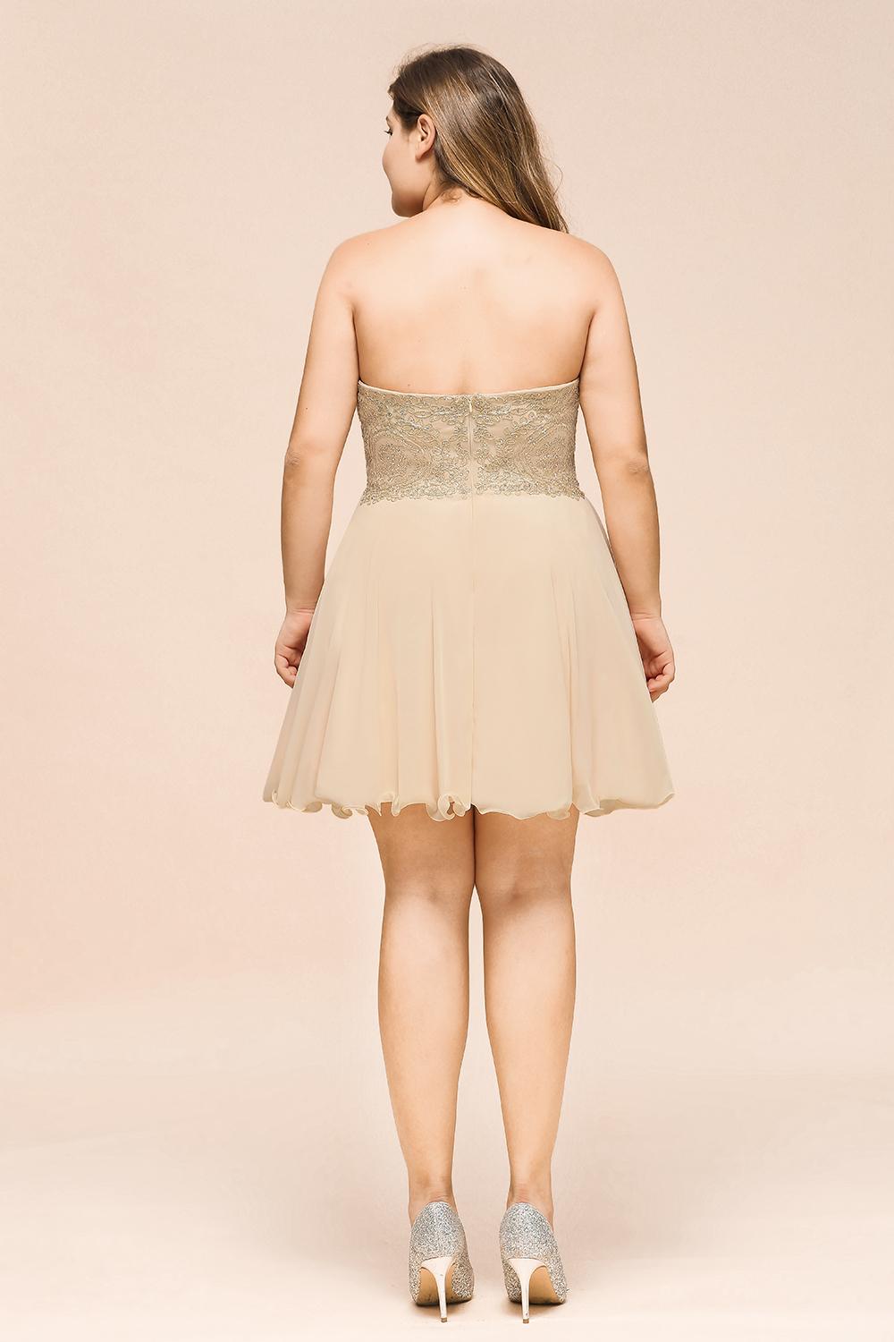 Chic A-line Sweetheart Ruffle Chiffon Short Homecoming Dress