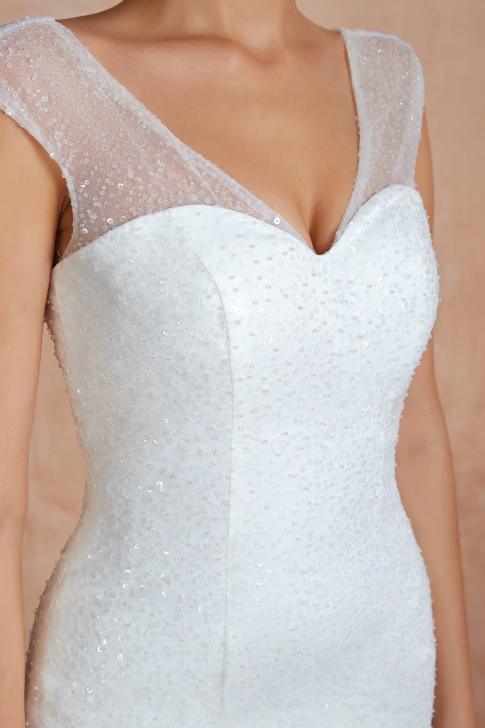 Elegant Long Sweetheart Lace-up Mermaid Tulle Wedding Dress