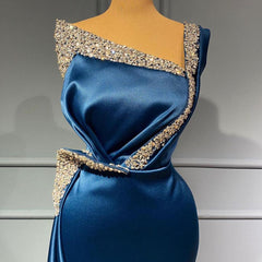 Stunning Long Mermaid One Shoulder Satin Formal Dress