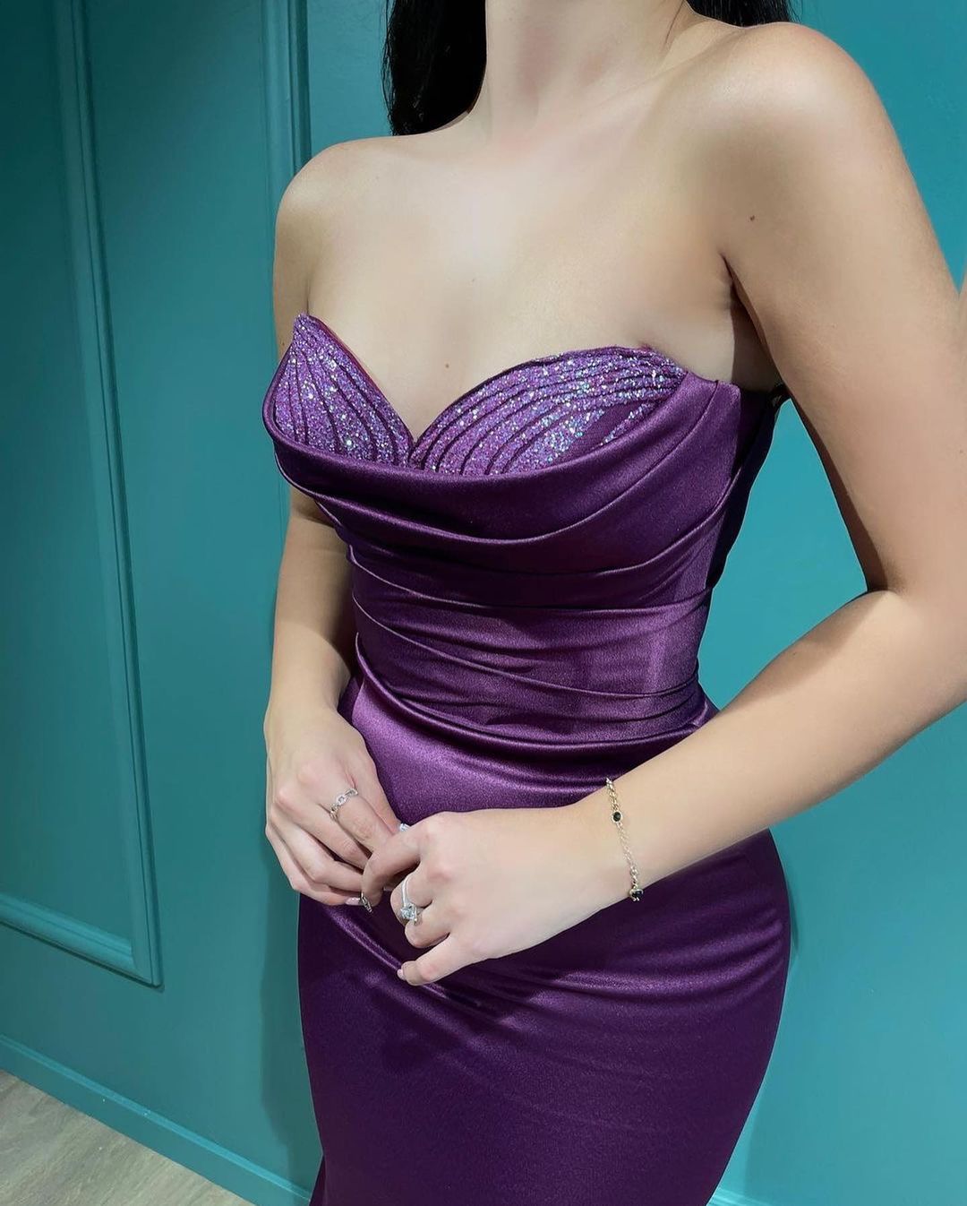 Long Mermaid Satin Sweetheart Formal Evening Dresses
