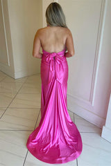 Long Halter V-Neck Open Back Mermaid Satin Plue Size Prom Dress