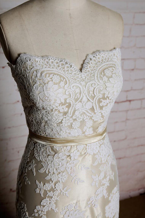 Strapless Appliques Tulle Long Mermaid Wedding Dress