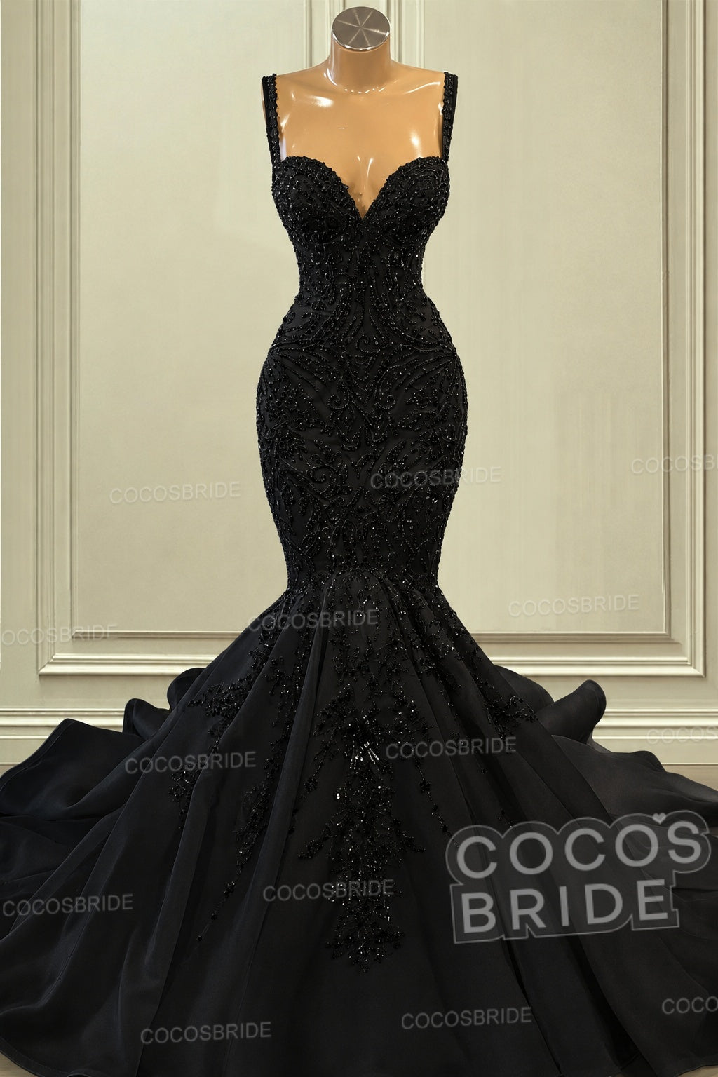 Gorgeous Long Mermaid Sweetheart Spaghetti Straps Beading Wedding Dresses