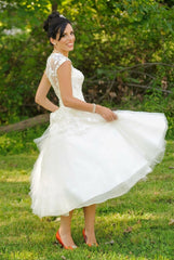 Chic Sweetheart Short Ball Gown Tulle Lace Wedding Dress