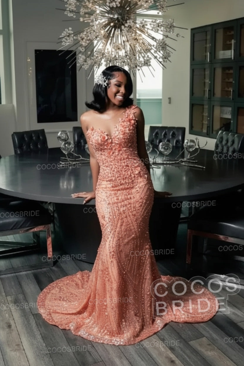 Strapless Sleeveless Mermaid Prom Dress with Beaded