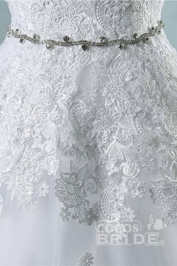 Elegant Long A-line Sweetheart Appliques Lace Wedding Dresses