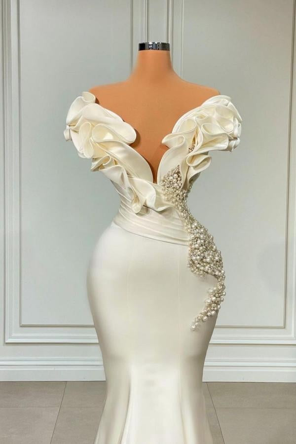 Elegant Sweetheart Ruffles Floor Length Long Mermaid Prom Dress