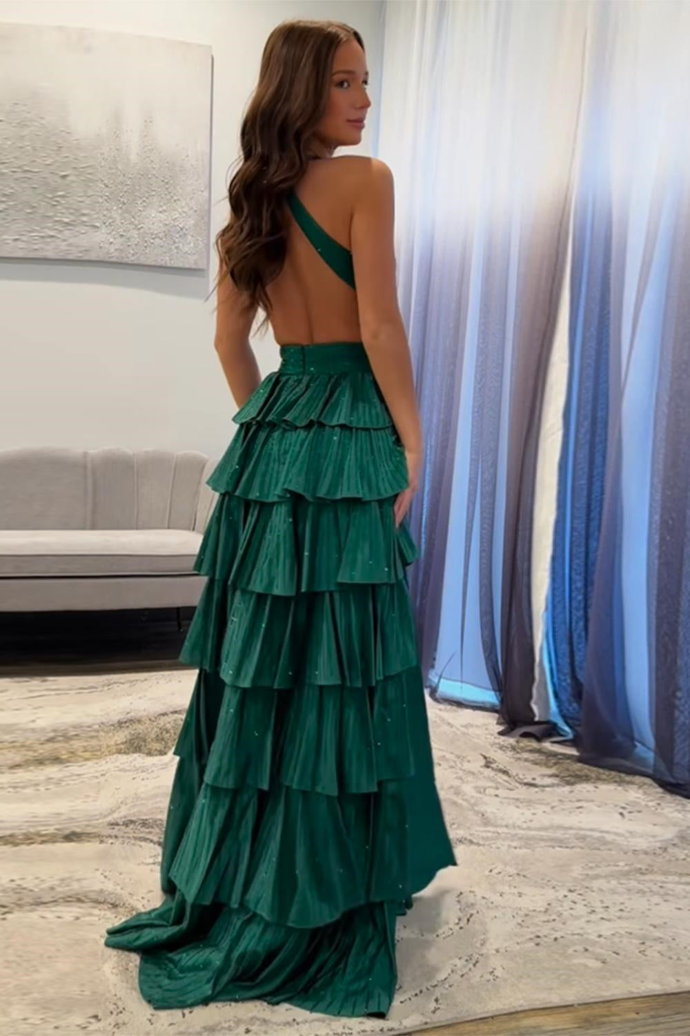 Sexy Sleeveless Halter A-line Long Prom Dress with Slit