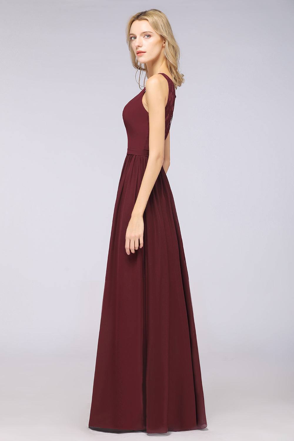 Gorgeous A-line V-neck Ruffles Straps Long Bridsmaid Dress