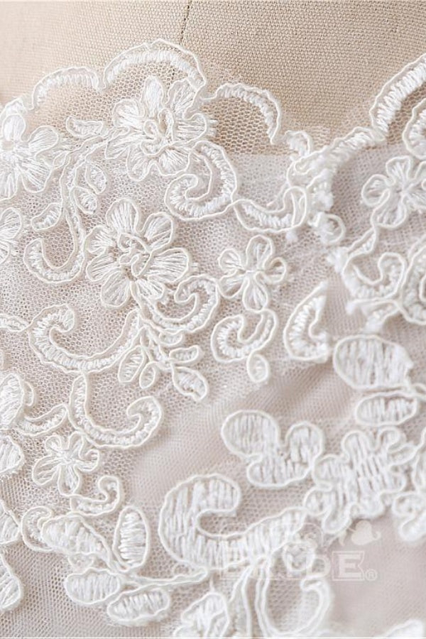 Gorgeous Long White Mermaid Tulle Lace Wedding Dresses With Detachable Skirts