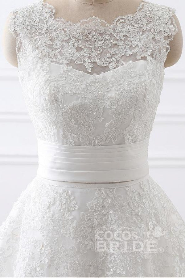 Gorgeous Long White Mermaid Tulle Lace Wedding Dresses With Detachable Skirts