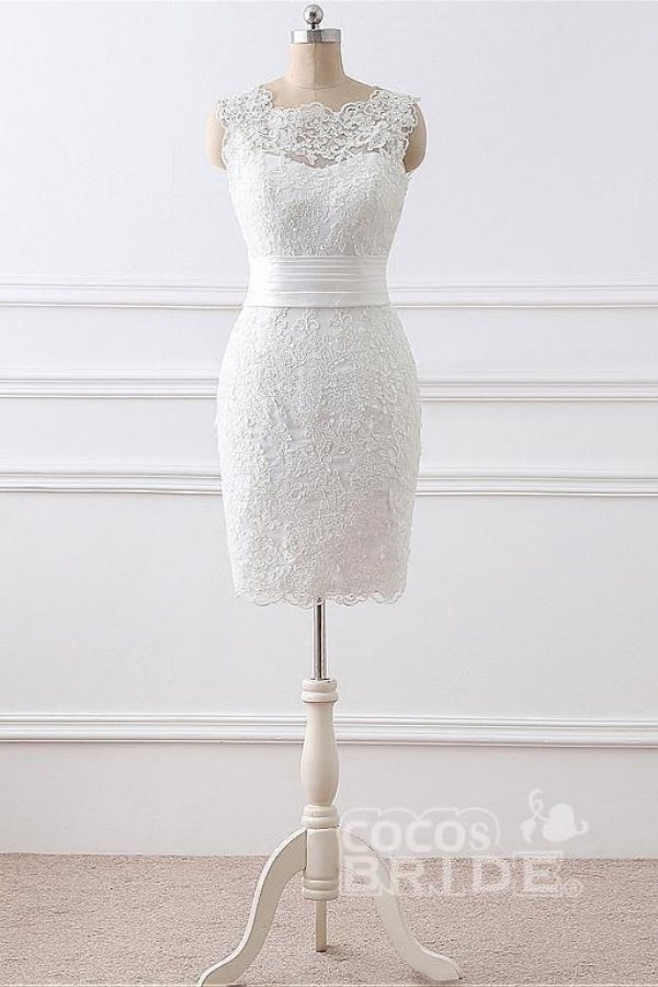 Gorgeous Long White Mermaid Tulle Lace Wedding Dresses With Detachable Skirts
