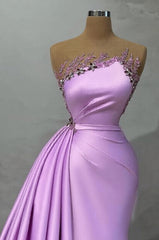 Long Mermaid Strapless Sleeveless Evening Formal Dress with Side Slit