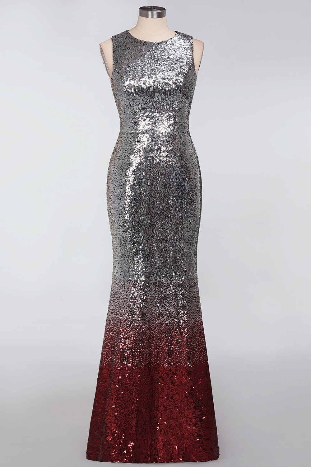 Long Sleeveless Sexy Mermaid Sequins Bridesmaid Dress