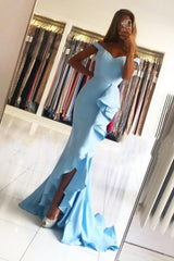Long Sweetheart Off the Shoulder Asymmetrical Mermaid Prom Dresses